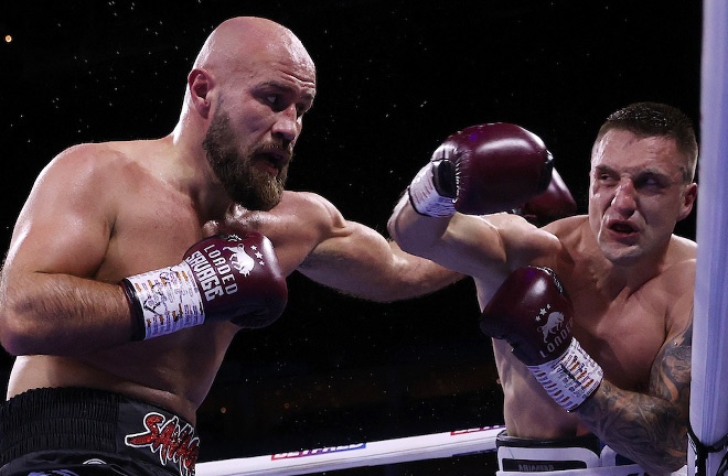 Babic climbed off the deck to beat Balski last May Photo Credit: Mark Robinson/Matchroom Boxing