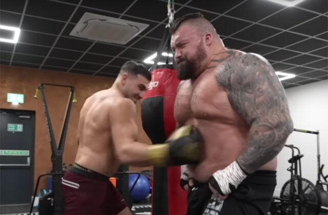 Tommy Fury showed his power during a body shot challenge with Eddie Hall Photo Credit: Eddie Hall The Beast YouTube