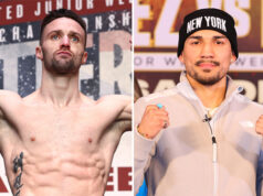 Josh Taylor says he intends to retire Teofimo Lopez in New York on June 10 Photo Credit: Mikey Williams/Top Rank via Getty Images