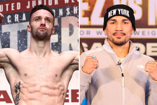 Josh Taylor says he intends to retire Teofimo Lopez in New York on June 10 Photo Credit: Mikey Williams/Top Rank via Getty Images