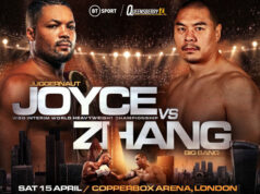 Joe Joyce clashes with Zhilei Zhang at the Copper Box Arena on Saturday, live on BT Sport Photo Credit: Queensberry Promotions
