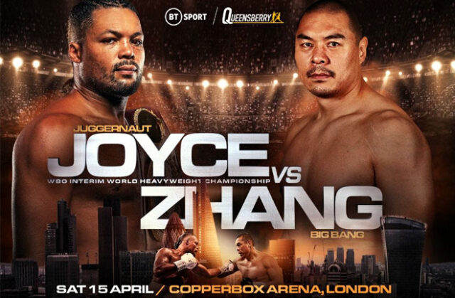 Joe Joyce clashes with Zhilei Zhang at the Copper Box Arena on Saturday, live on BT Sport Photo Credit: Queensberry Promotions