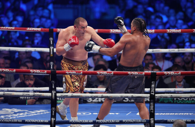 Joe Joyce was left stunned by Zhilei Zhang with a sixth round technical stoppage. Photo Credit: Queensberry Promotions. Joe Joyce was left stunned by Zhilei Zhang with a sixth round technical stoppage. Photo Credit: Queensberry Promotions.