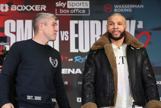 Liam Smith faces Chris Eubank Jr in a rematch on June 17 in Manchester Photo Credit: BOXXER / Lawrence Lustig