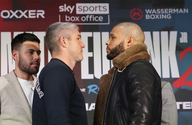 Smith and Eubank Jr came face-to-face at a press conference to promote their rematch Photo Credit: BOXXER / Lawrence Lustig