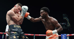 Joshua Buatsi beat Pawel Stepien by Unanimous Decision in Birmingham last night at the Resorts World Arena. Photo Credit: Boxxer / Lawrence Lustig