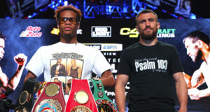 Devin Haney puts his undisputed lightweight crown on the line against Vasiliy Lomachenko in Las Vegas on Saturday Photo Credit: Mikey Williams/Top Rank via Getty Images