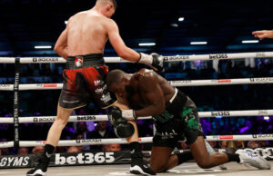 Chris Billam-Smith dropped Lawrence Okolie three times along the way to becoming the new WBA Cruiserweight Champion. Photo Credit: LAWRENCE LUSTIG/BOXXER