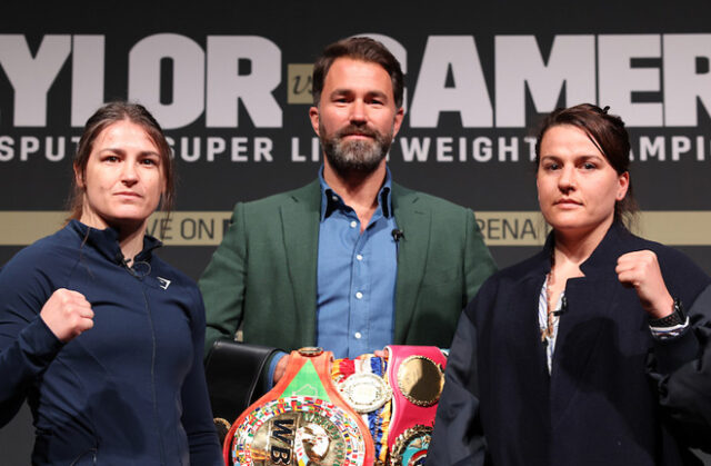 Katie Taylor takes on undisputed super lightweight champion Chantelle Cameron in Dublin on Saturday Photo Credit: Mark Robinson/Matchroom Boxing