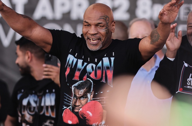 Tyson at the weigh in for Davis vs Garcia Photo Credit: Esther Lin/SHOWTIME