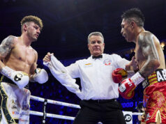 Mauricio Lara defends his WBA featherweight world title against Leigh Wood in a rematch in Manchester on Saturday Photo Credit: Mark Robinson/Matchroom Boxing