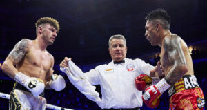 Mauricio Lara defends his WBA featherweight world title against Leigh Wood in a rematch in Manchester on Saturday Photo Credit: Mark Robinson/Matchroom Boxing