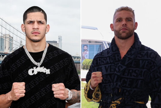 Edgar Berlanga has ignited his war of words with Billy Joe Saunders ahead of his fight against Jason Quigley on Saturday Photo Credit: Melina Pizano/Ed Mulholland/Matchroom