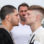Berlanga and Quigley came face-to-face ahead of Saturday’s showdown Photo Credit: Melina Pizano/Matchroom