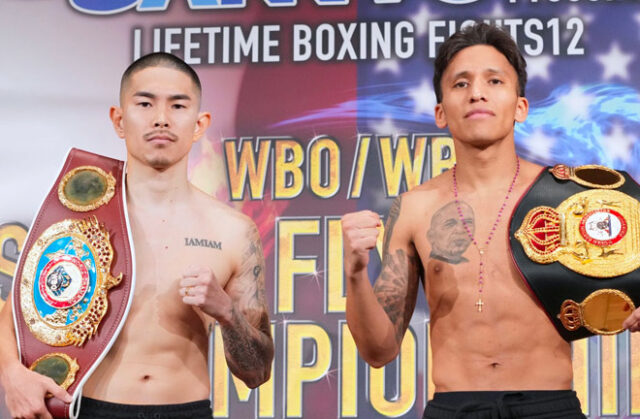 Joshua Franco defends his WBA super flyweight world title against Kazuto Ioka in Japan on Saturday Photo Credit: Naoki Fukuda