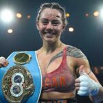 Johnson makes the second defence of her IBF super bantamweight world title against Scotney Photo Credit: James Ross/AAP PHOTOS