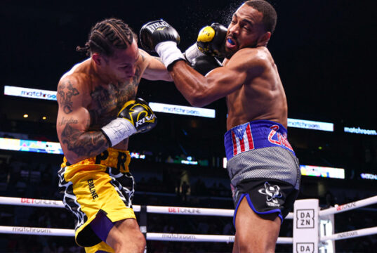 Regis Prograis defeats Danielito Zorrilla by split decision to retain his 140-pound title. Photo Credit: Matchroom Boxing (Twitter).