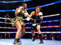 Middleweight World Champion Claressa “G.W.O.A.T.” Shields continue her domination of women’s boxing with a clear-cut 10-round unanimous decision over No. 1 rated contender Maricela Cornejo of Los Angeles. Photo Credit: Stephanie Trapp/Salita Promotions.