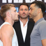 Smith and Maxwell face-to-face ahead of Saturday’s clash Photo Credit: Mark Robinson/Matchroom Boxing