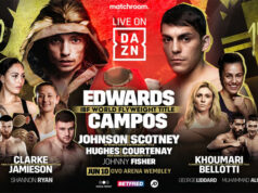 Sunny Edwards defends his IBF flyweight world title against Andres Campos on a world title tripleheader bill in Wembley on Saturday, live on DAZN Photo Credit: Matchroom Boxing