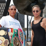 Alycia Baumgardner defends her undisputed super featherweight crown against Christina Linardatou in Detroit on Saturday live on DAZN Photo Credit: Melina Pizano/Matchroom