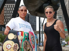 Alycia Baumgardner defends her undisputed super featherweight crown against Christina Linardatou in Detroit on Saturday live on DAZN Photo Credit: Melina Pizano/Matchroom