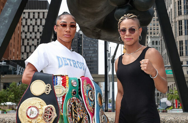 Alycia Baumgardner defends her undisputed super featherweight crown against Christina Linardatou in Detroit on Saturday live on DAZN Photo Credit: Melina Pizano/Matchroom