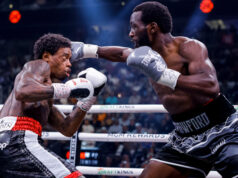 Terence Crawford stopped Errol Spence Jr in the ninth round to become undisputed welterweight champion in Las Vegas Photo Credit: Esther Lin/SHOWTIME