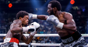 Terence Crawford stopped Errol Spence Jr in the ninth round to become undisputed welterweight champion in Las Vegas Photo Credit: Esther Lin/SHOWTIME