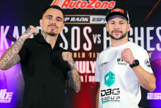 George Kambosos Jr takes on Maxi Hughes on Saturday night in Oklahoma live on DAZN. Photo Credit: Mikey Williams/Top Rank Inc via Getty Images
