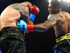 Jared “The Real Big Baby” Anderson goes 16-0 after defeating Ukrainian contender Andriy Rudenko (35-7, 21 KOs) via fifth-round TKO Saturday evening at Hard Rock Hotel & Casino Tulsa. Photo Credit: Mikey Williams/Top Rank