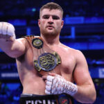 Fisher celebrates after stopping Armstrong to win the Southern Area heavyweight title Photo Credit: Mark Robinson/Matchroom Boxing