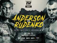 Jared Anderson clashes with Andriy Rudenko in Oklahoma on Saturday Photo Credit: Top Rank Boxing