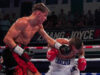 After being stopped during the ninth round, due to an accidental head clash, Dennis McCann and Ionut Baluta could not be separated on the scorecards. Photo Credit: Queensberry Promotions / RoundnBout Media.