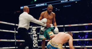 REVENGE: Chris Eubank Jr stops Liam Smith in the 10th round. Photo Credit: Boxxer.