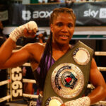 Caroline Dubois secured the IBO lightweight crown with a dominant points win over Magali Rodriguez at York Hall on Saturday Photo Credit: Lawrence Lustig/BOXXER