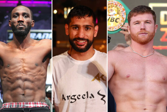 Amir Khan believes Terence Crawford should not challenge Canelo Alvarez at 168lbs Photo Credit: Mikey Williams (Top Rank via Getty Images)/Lawrence Lustig/ BOXXER/Ed Mulholland/Matchroom