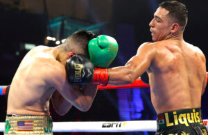 Luis Alberto Lopez had to settle for a decision win against Joet Gonzalez to retain his featherweight title. Photo Credit: Top Rank Boxing.