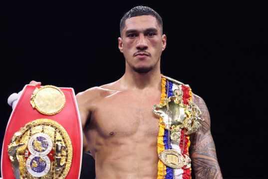 Opetaia made a successful defence of his IBF and Ring Magazine belts Photo Credit: Mark Robinson/Matchroom Boxing