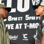 Ugas and Barrios face-to-face on Tuesday Photo Credit: Ryan Hafey/﻿Premier Boxing Champions