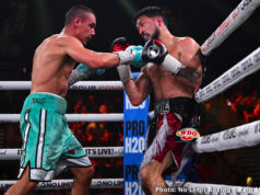 Tim Tszyu poured it on late to secure an impressive UD win over Mendoza in front of his home fans. Photo Credit: Showtime Boxing