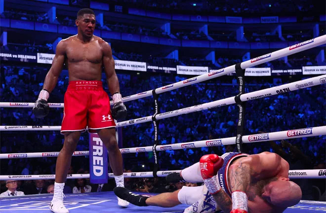 Joshua knocked out Helenius in August Photo Credit: Mark Robinson/Matchroom Boxing