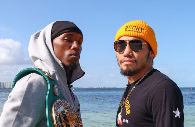 Foster and Hernandez face off ahead of their world title clash. Photo credit: Ed Mulholland/Matchroom