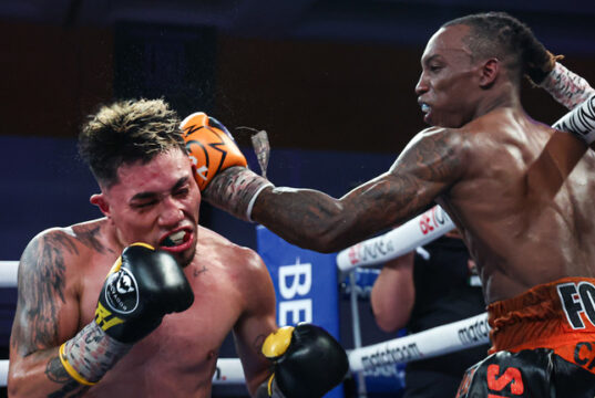 Foster and Hernandez went to war in Cancun this past weekend. Credit: Ed Mulholland/Matchroom.