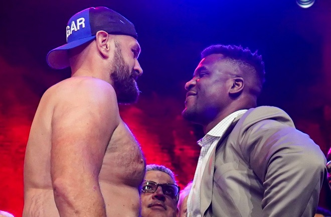 Fury and Ngannou face-to-face ahead of Saturday's clash Photo Credit: Stephen Dunkley/Queensberry Promotions