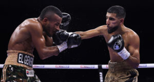 Shabaz Masoud gets the win over a very tough Jose Sanmartin in the main event. Photo Credit: Mark Robinson / Matchroom Boxing