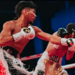 Sultan Zaurbek  with a sixth round stoppage of Sergio Martin Sosa. Photo Credit: Wasseerman Boxing (Twitter).