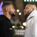 Agyarko and Williamson face-to-face ahead of their super welterweight clash Photo Credit: Mark Robinson/Matchroom Boxing