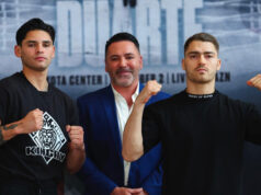 Ryan Garcia faces Oscar Duarte in Houston on Saturday, live on DAZN Photo Credit: Golden Boy/Cris Esqueda