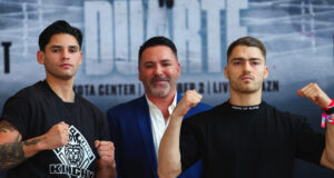 Ryan Garcia faces Oscar Duarte in Houston on Saturday, live on DAZN Photo Credit: Golden Boy/Cris Esqueda